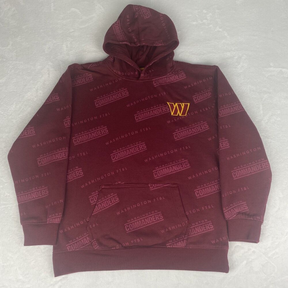 NFL Washington Commanders Sweater Youth 18-20 Red Hoodie Sweatshirt Logo Casual